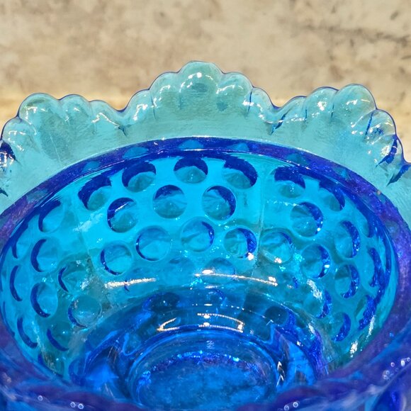 Vintage Fenton Hobnail Blue Fairy Lamp. Excellent! - Picture 6 of 9